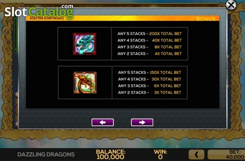 Скрин9. Dazzling Dragons слот