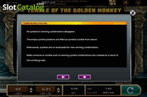 Скрин9. Temple of the Golden Monkey слот