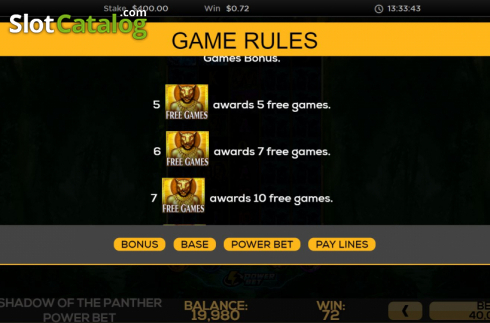 Скрин7. Shadow of the Panther Power Bet слот
