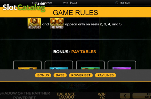 Скрин9. Shadow of the Panther Power Bet слот