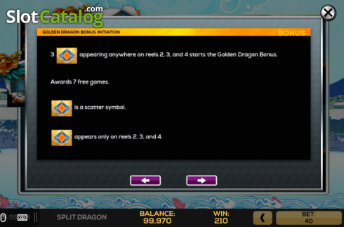 Скрин8. Split Dragon слот