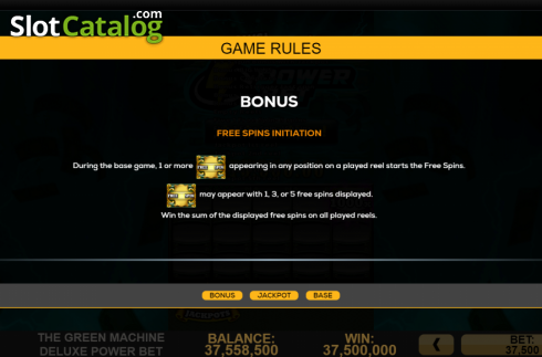 Скрин8. Green Machine Deluxe Power Bet слот