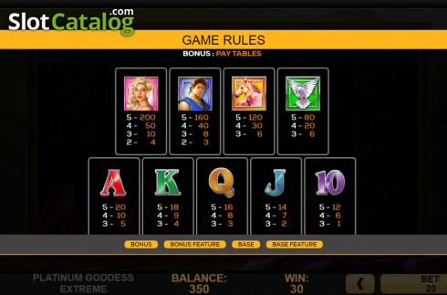 Скрин8. Platinum Goddess Extreme слот
