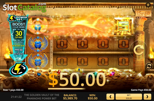 Скрин2. The Golden Vault Of The Pharaohs Power Bet слот