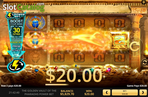 Скрин3. The Golden Vault Of The Pharaohs Power Bet слот