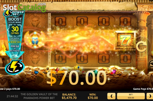 Скрин4. The Golden Vault Of The Pharaohs Power Bet слот
