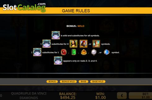 Скрин7. Quadruple Da Vinci Diamonds слот