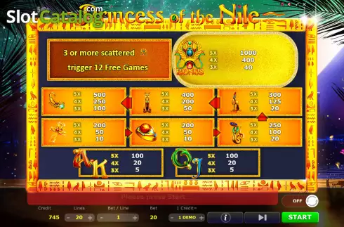 Скрин7. Princess of The Nile слот