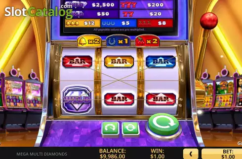 Скрин5. Mega Multi Diamonds слот