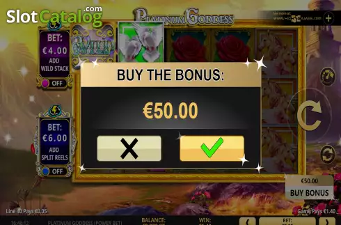 Скрин7. Platinum Goddess Power Bet слот