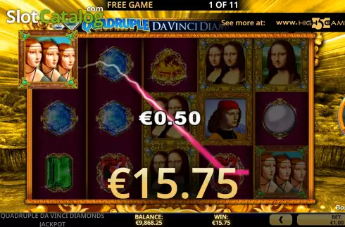 Скрин9. Quadruple Da Vinci Diamonds Jackpot слот