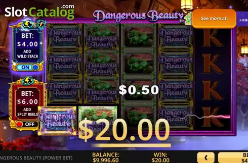 Скрин3. Dangerous Beauty Power Bet слот