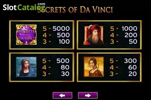 Скрин7. Secrets of Da Vinci слот