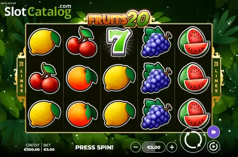 Скрин2. Fruits 20 Bonus Spin слот