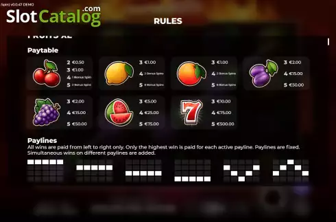 Скрин7. Fruits XL Bonus Spin слот