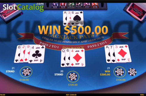 Скрин3. 3 Hand Blackjack (HungryBear) слот
