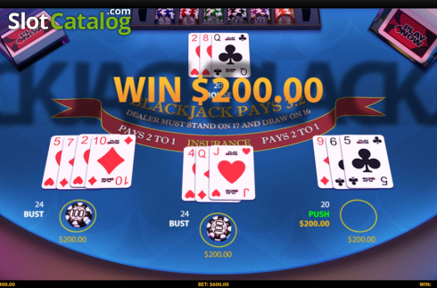 Скрин6. 3 Hand Blackjack (HungryBear) слот