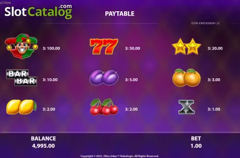 Скрин6. Ultra Joker (Hurricane Games) слот