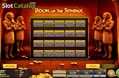 Скрин5. Book of the Sphinx слот