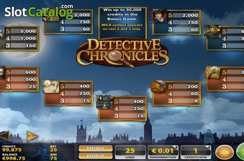 Скрин4. Detective Chronicles слот