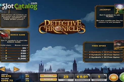 Скрин5. Detective Chronicles слот