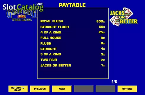 Скрин6. Game King Video Poker слот
