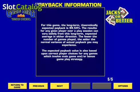 Скрин8. Game King Video Poker слот