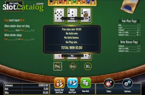 Скрин4. Three Card Poker (IGT) слот
