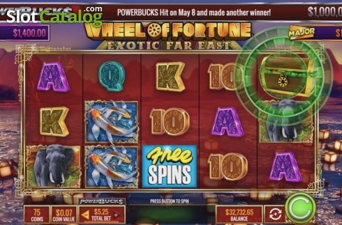 Скрин3. Powerbucks Wheel of Fortune Exotic Far East слот