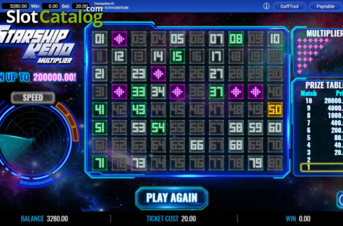 Скрин5. Starship Keno Multiplier слот