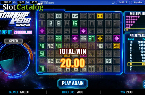 Скрин6. Starship Keno Multiplier слот