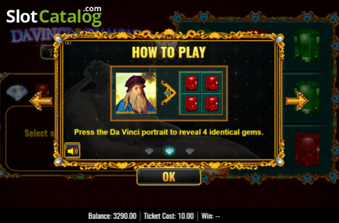 Скрин7. Da Vinci Diamonds Tic Tac Toe слот
