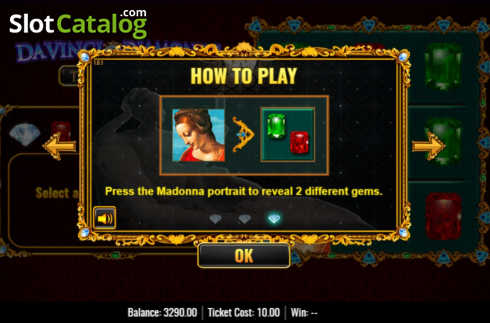 Скрин8. Da Vinci Diamonds Tic Tac Toe слот