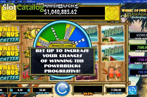 Скрин2. Wheel of Fortune Hawaiian Getaway Powerbucks слот