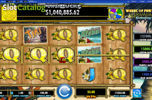 Скрин3. Wheel of Fortune Hawaiian Getaway Powerbucks слот