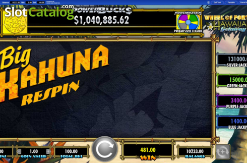 Скрин5. Wheel of Fortune Hawaiian Getaway Powerbucks слот