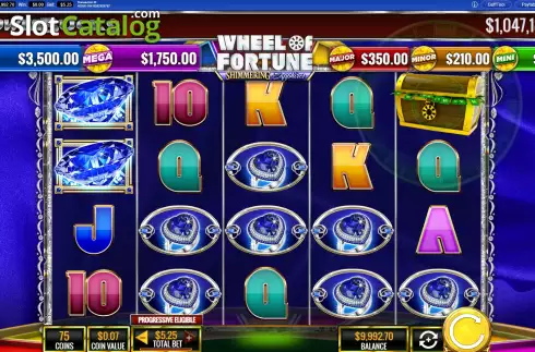 Скрин2. PowerBucks Wheel of Fortune Shimmering Sapphires слот