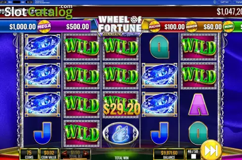 Скрин6. PowerBucks Wheel of Fortune Shimmering Sapphires слот
