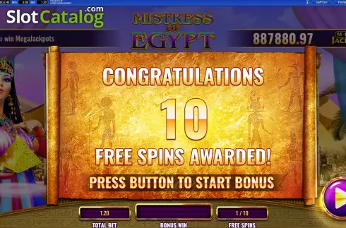 Скрин9. Mistress of Egypt MegaJackpots слот