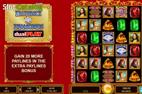 Скрин2. Da Vinci Diamonds Dual Play слот