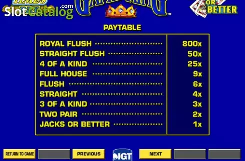 Скрин3. Match Times Pay Jacks or Better слот
