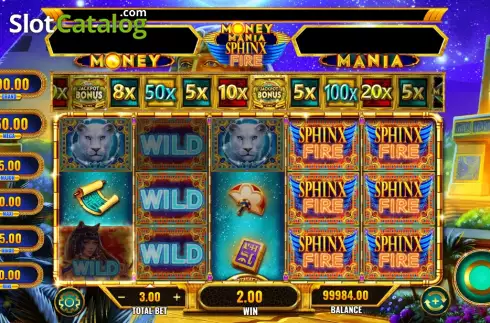 Скрин3. Money Mania Sphinx Fire слот