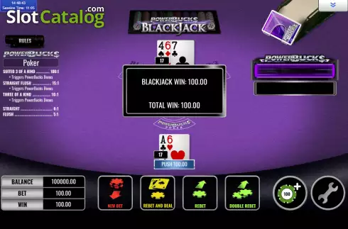 Скрин3. PowerBucks Blackjack слот