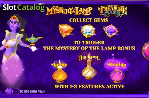 Скрин2. Mystery of the Lamp Treasure Oasis слот