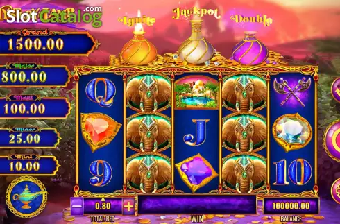 Скрин3. Mystery of the Lamp Treasure Oasis слот