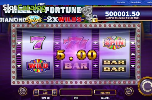 Скрин3. Wheel of Fortune Diamond Spins 2x Wilds слот