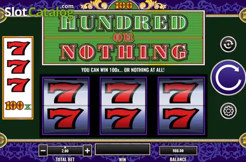 Скрин2. Hundred or Nothing слот