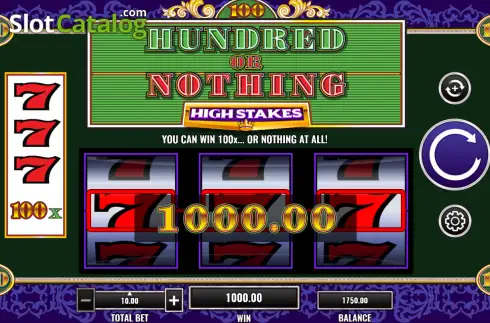Скрин3. Hundred or Nothing High Stakes слот
