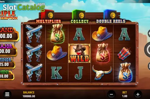 Скрин2. Triple Cash Eruption The Western слот