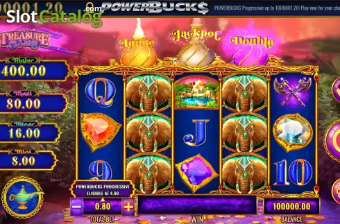 Скрин2. PowerBucks Mystery of the Lamp Treasure Oasis слот